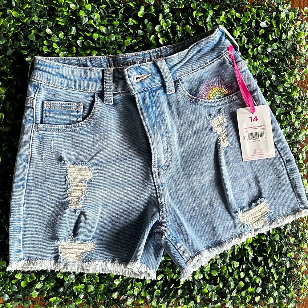 Denim Distressed Girls Shorts